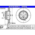 2x ATE 24.0124-0216.1 Bremsscheibe für BMW X5 X6 E71 E72 F16 F86 E70 F15 F85