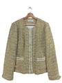 GERRY WEBER Strickjacke Damen Strickbekleidung Gr. DE 42 khaki-wollweiß