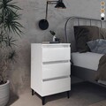 1/2er set Nachttisch Nachtschrank Beistelltisch Beistellkommode mit 3 Schubladen