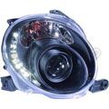 Diederichs Design Scheinwerfer Set Klarglas/schwarz für Fiat 500 ab 07 H1 H1