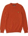 LYLE & SCOTT Herren Rundhals Pullover Pulli XS Braun Wolle CM15