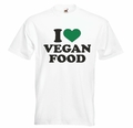T-Shirt I LOVE VEGAN FOOD - VEGGIE - VEGANER - VEGANER IN - VEGETARIER in Weiß