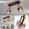Wohn Schlaf Zimmer Beleuchtung Flur Leuchte Decken Lampe Rauchglas Verstellbar
