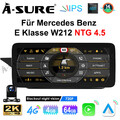 12.3" 2K Android 14 Autoradio Kam FM Navi Für Mercedes Benz E Klasse W212 NTG4.5