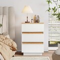 2 Artikel Nachttisch Holz Schublade Nachtschrank Nachtkommode mit 3 Schubladen