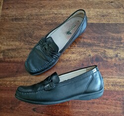 Schwarze Waldläufer Leder Damen Schuhe Slipper Gr. 39 Halbschuhe