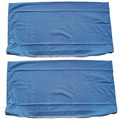 2er Set Kopfkissenbezug Kissenbezug Kissenhülle 40x80 cm Blau Uni 100% Baumwolle