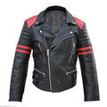 Herren Echt Lammleder Lederjacke Motorrad Biker Bomber Slim Fit Jacke