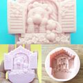 Silikon Form 3D Herz Bärchen zuhause home sweet home für Seife Gips Kuchen neu