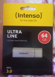 Intenso Ultra Line 64 GB USB 3.0 Stick Speicher 64GB UltraLine silber Alu