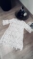Schönes Mini Strandkleid in Lochmuster Optik Weiss