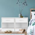 2er Set Nachttisch Kommode mit Schublade Boxspringbett Nachtschrank Konsole