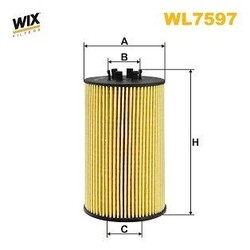 Ölfilter WIX FILTERS WL7597 Filtereinsatz passend für MERCEDES-BENZ CLK (C209)