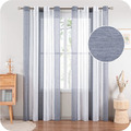 2er Set Grau Transparent Vorhang Voile Gardinen mit Ösen Vorhänge Wohnzimme