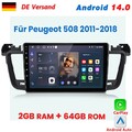 2+64GB Autoradio Android 14 Carplay GPS Navi WIFI DAB+ Für Peugeot 508 2011-2018