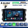 4+64GB Android 14 AutoRadio Carplay GPS Navi +Kam Für Smart Fortwo 451 2005-2010