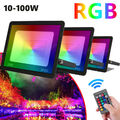 10-100W LED Fluter Außen Strahler RGB Mit Fernbedienung Scheinwerfer Flutlicht
