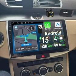 2+64G Android 15 Autoradio GPS EQ DAB+ Für VW Passat B7 CC Magotan 2010-2015 KAM