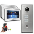 Goliath IP Video Türsprechanlage: 7-Zoll 4 Familienhaus, Fingerprint, Silber