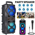 Lautsprecher Bluetooth RGB Subwoofer TWS Musikbox Boombox Party LED mit Mikrofon