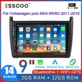 DAB+ 2+32G Autoradio Apple Carplay Android14 GPS USB Für VW Polo 6R 6C 2009-2017