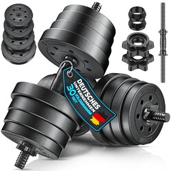 RE:SPORT® 2er Hantel Set Kurzhanteln Hanteln verstellbar Krafttraining Fitness✔️ 15 - 40 kg ✔️ Rutschfester Griff ✔️ Komplettes Set