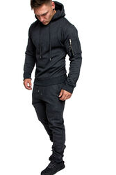 Herren Cargo Stil Sportanzug Jogginganzug Trainingsanzug Sporthose+Hoodie 1003