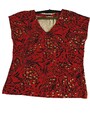 Damen Set aus relaxter Hose und passendem Shirt, rostbraun mit getigertem Muster