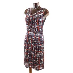 Seidenkleid N5 MARC CAIN lila grau rot schwarz weiß 42 Seide Wolle Kleid NP280€ 
