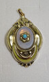 edler Biedermeier Anhänger Schaumgold (Double) mit Opal Lagenstein und Türkis