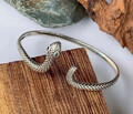 EDLES Armband 925 SILBER massiv Armkette Ring SCHLANGE ARMREIF Armzange Zirkonia