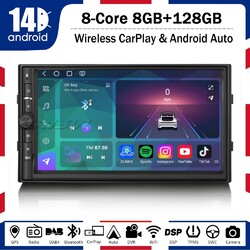 Qualcomm 8 Kern 128GB Android 14 Doppel 2Din Autoradio GPS Navi FM CarPlay BT5.1