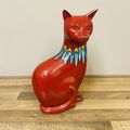 Original Poole Keramik große 12" rote Flamme Katze c1980er Top Zustand sehr guter Zustand