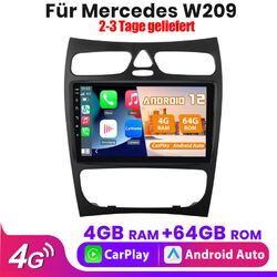 CarPlay Für Mercedes Benz CLK W209 W203 9"Android Autoradio GPS Navi WIFI 4+64GB