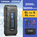 TOPDON VS2000 2000A Auto Jump Starter Starthilfe Booster powerbank 16000mAh 12V