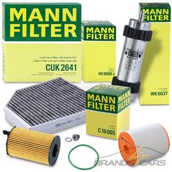 MANN-FILTER INSPEKTIONSPAKET FÜR AUDI A6 C7 4G A7 3.0 TDI BJ 14 - 18# # ERSTAUSRÜSTER-QUALITÄT // DEUTSCHE MARKENWARE # #