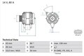 BOSCH LICHTMASCHINE GENERATOR 80A passend für FORD FIESTA FUSION MAZDA 2 |