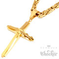 Kreuz Anhänger Königkette silber gold Edelstahl vergoldet Damen Herren Halskette