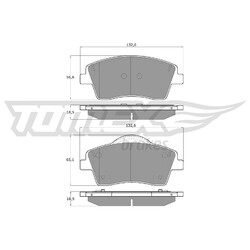 1x ORIGINAL® Tomex Brakes TX 19-15 Bremsbelagsatz, Scheibenbremse Vorne, exkl.