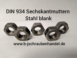 DIN 934 8Sechskantmuttern Stahl blank Linksgewinde M6 M8 M10 M12 M16 M20 M24 M30