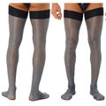 Herren Glänzende Durchsichtige Strümpfe über Knie Lange Strümpfe Sissy Socken