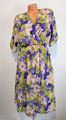ITALY Kleid aus Chiffon Floralem Allover Muster mit Wickeloptik Lila 40 42 44