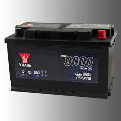 YUASA YBX9115 Starterbatterie 12V 80Ah 800A (EN) "AGM Start-Stop Plus"
