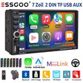 Doppel 2 DIN Autoradio 7 Zoll Wireless Carplay Android Auto AUX TF USB Bluetooth