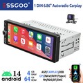 Android 14 Autoradio 1 DIN 4+64G Carplay +Kamera GPS Navi USB Typ-C WIFI BT RDS