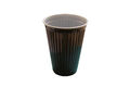 Automatenbecher Thermobecher Kaffeebecher Plastikbecher, weiß- braun, 180 ml