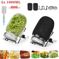2x 1000ml Sprossenglas Set Keimglas Keimgerät Keimgläser Mit Abtropfschale Satz