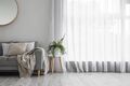 Voile Vorhänge mit Kräuselband Transparente Polyester Gardinen Wohn-Schlafzimmer