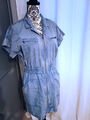 Esprit Damen Kleid Jeanskleid Hemdkleid Sommer Shirt Kleid Blau Denim 36 S/M Neu