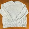 Herren Tommy Hilfiger Large grau 100% Baumwolle V-Neck Pullover Sweatshirt (x12 c1)